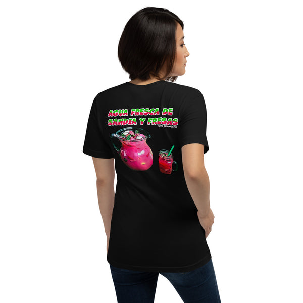 Camiseta Agua Fresca de Sandia y fresas de manga corta unisex